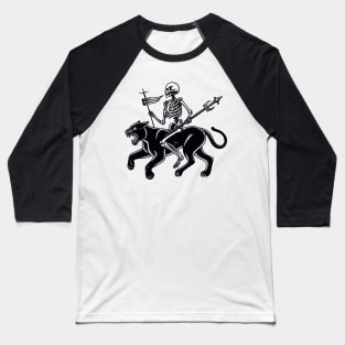 Skeleton Ride Black Panther Baseball T-Shirt